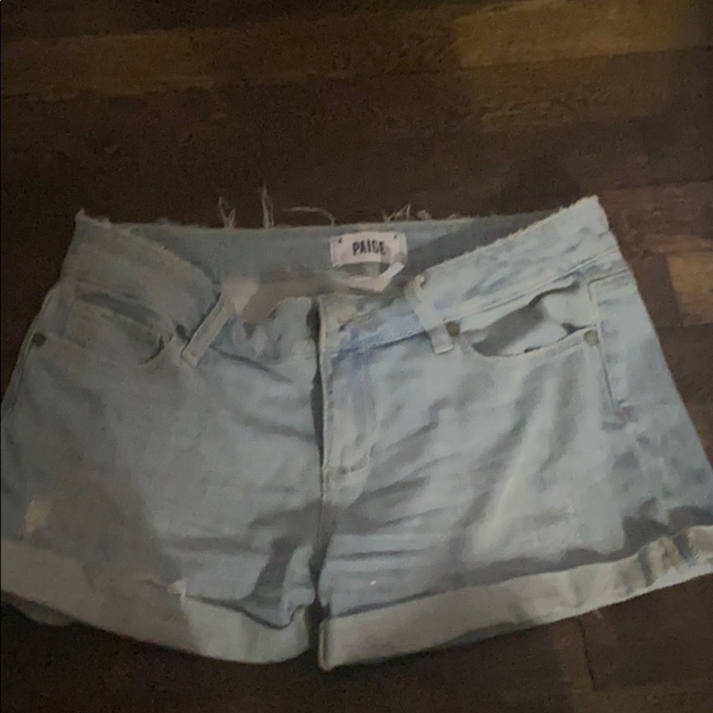 Paige light wash denim shorts